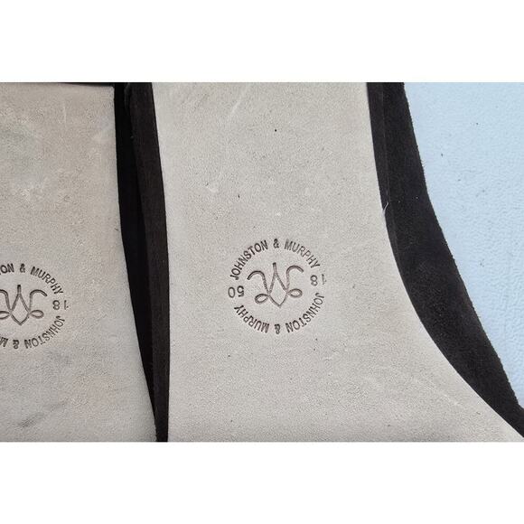 Johnston & Murphy Brown Suede Lace-Up Cut-Out Pointed Toe Flats Sz 9 NEW - Picture 9 of 10